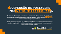 Aviso sobre comunicação da Câmara no período eleitoral